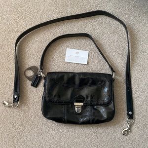 Coach black patent cross body/ clutch, purse
